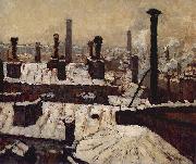 Gustave Caillebotte Toits sous la neige, Paris oil painting